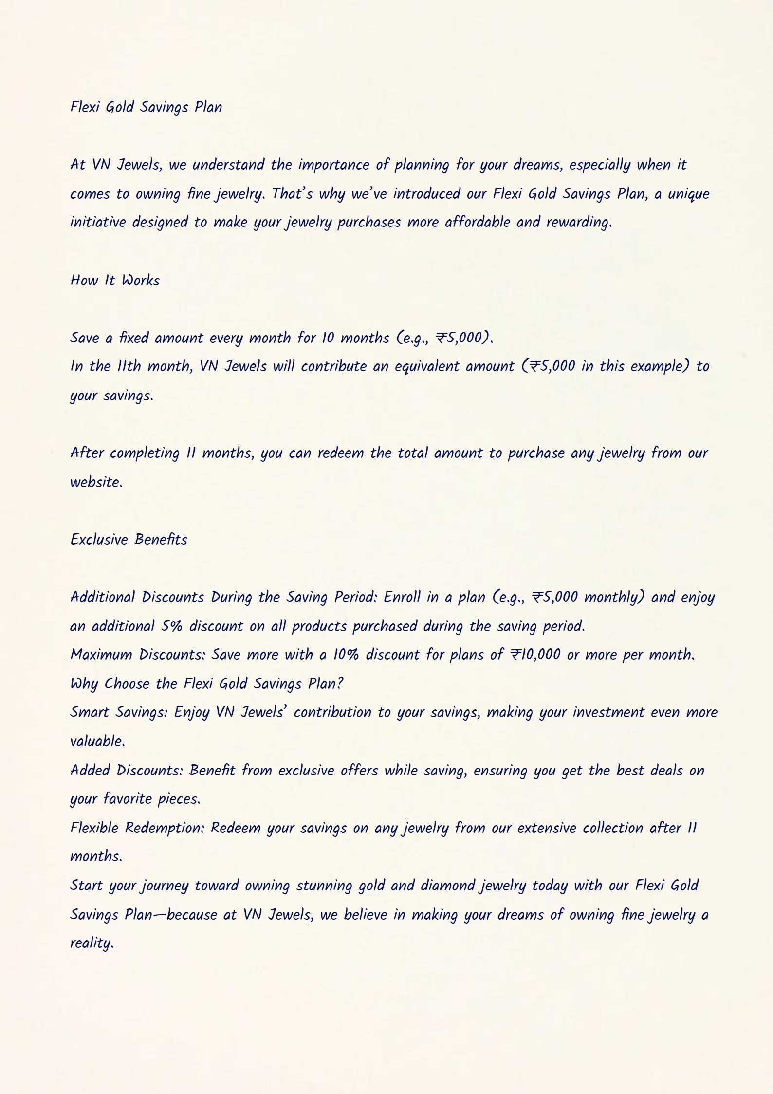 Flexi Gold Savings Plan